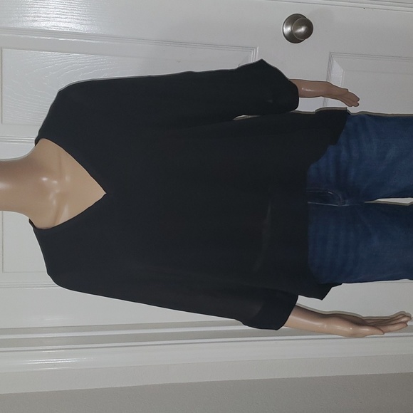Zara xs semi sheer flowy top layered tank underneath - Picture 1 of 5